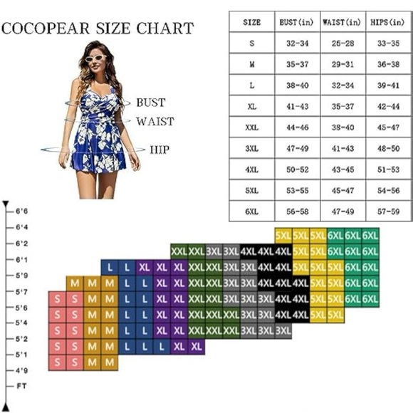 COCOPEAR NWT Crossover Skirted Swimdress, 2XL - Picture 3 of 8